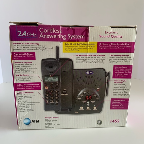 Vintage AT&T Cordless Phone With Answering Machine - Picture 2 of 5